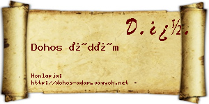 Dohos Ádám névjegykártya